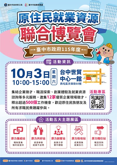 原住民就業資源聯合博覽會宣導海報 (另開新視窗)